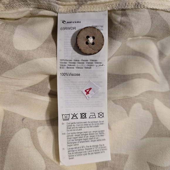 NWT RIP CURL Holiday Tropics Baby Doll Dress, Tan, Size XL - Picture 12 of 12